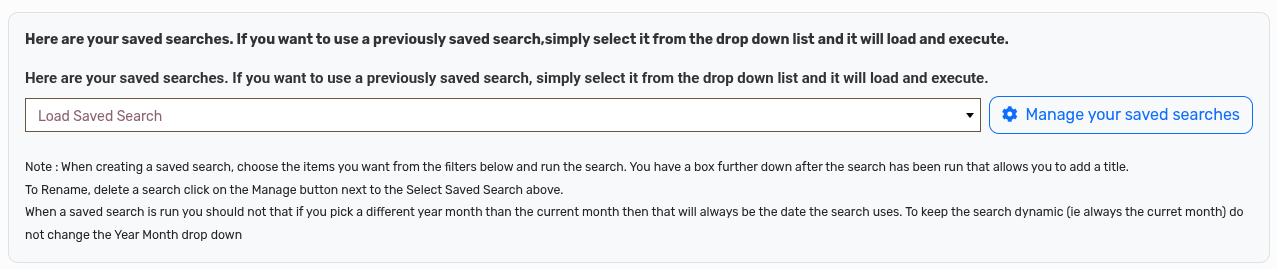 Save your own Searches